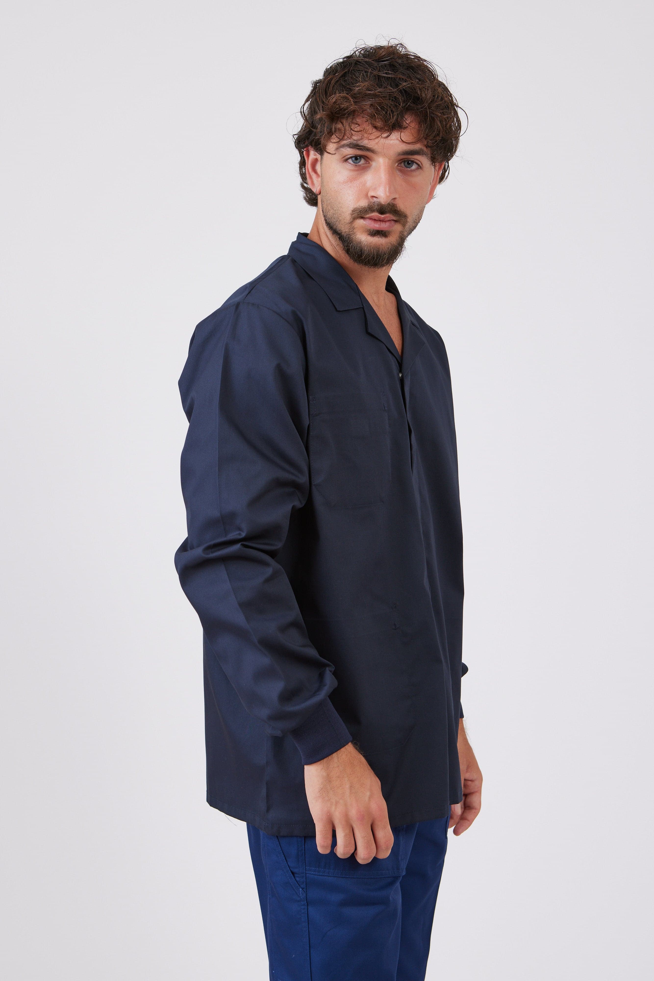 מקטורן עם כיסים פנימיים ומנג'ט - כחול כהה WORKER