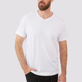טישירט צווארון V - לבן WORKER