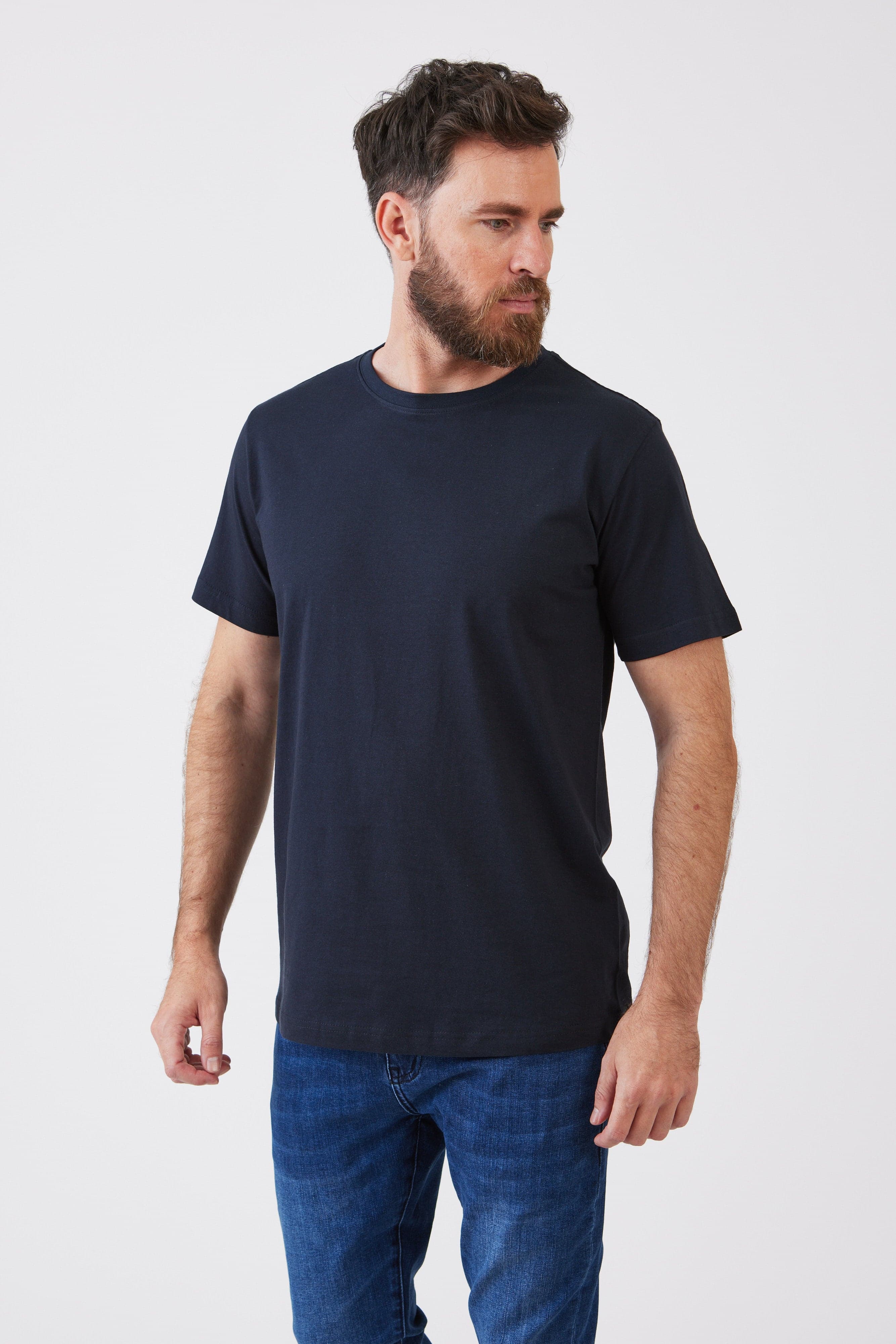 טישירט מידות גדולות - כחול כהה WORKER