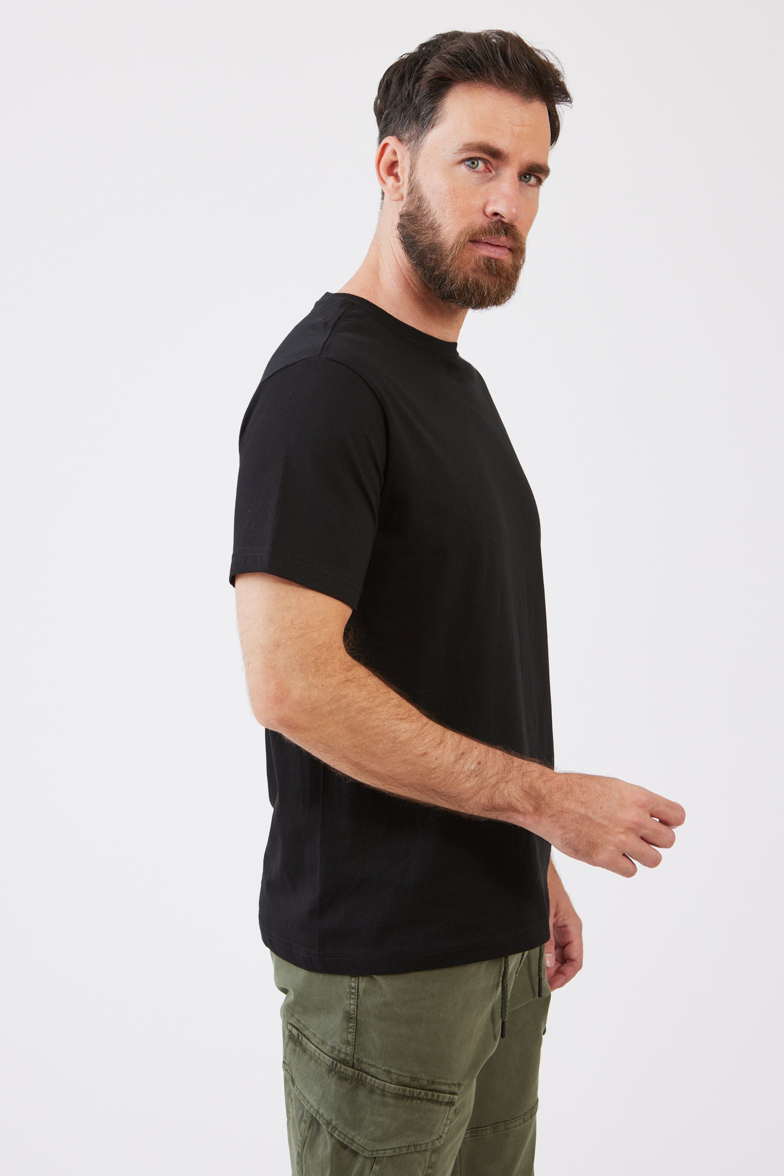 טישירט מידות גדולות - שחור WORKER