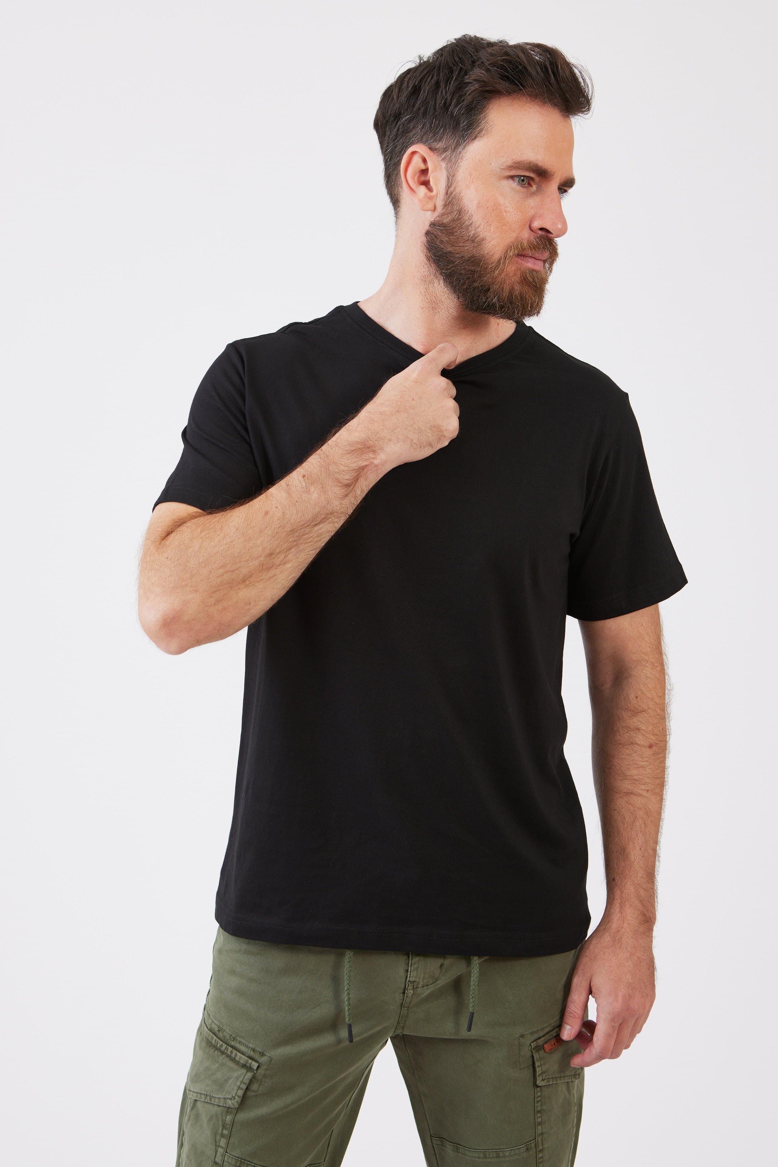 טישירט מידות גדולות - שחור WORKER