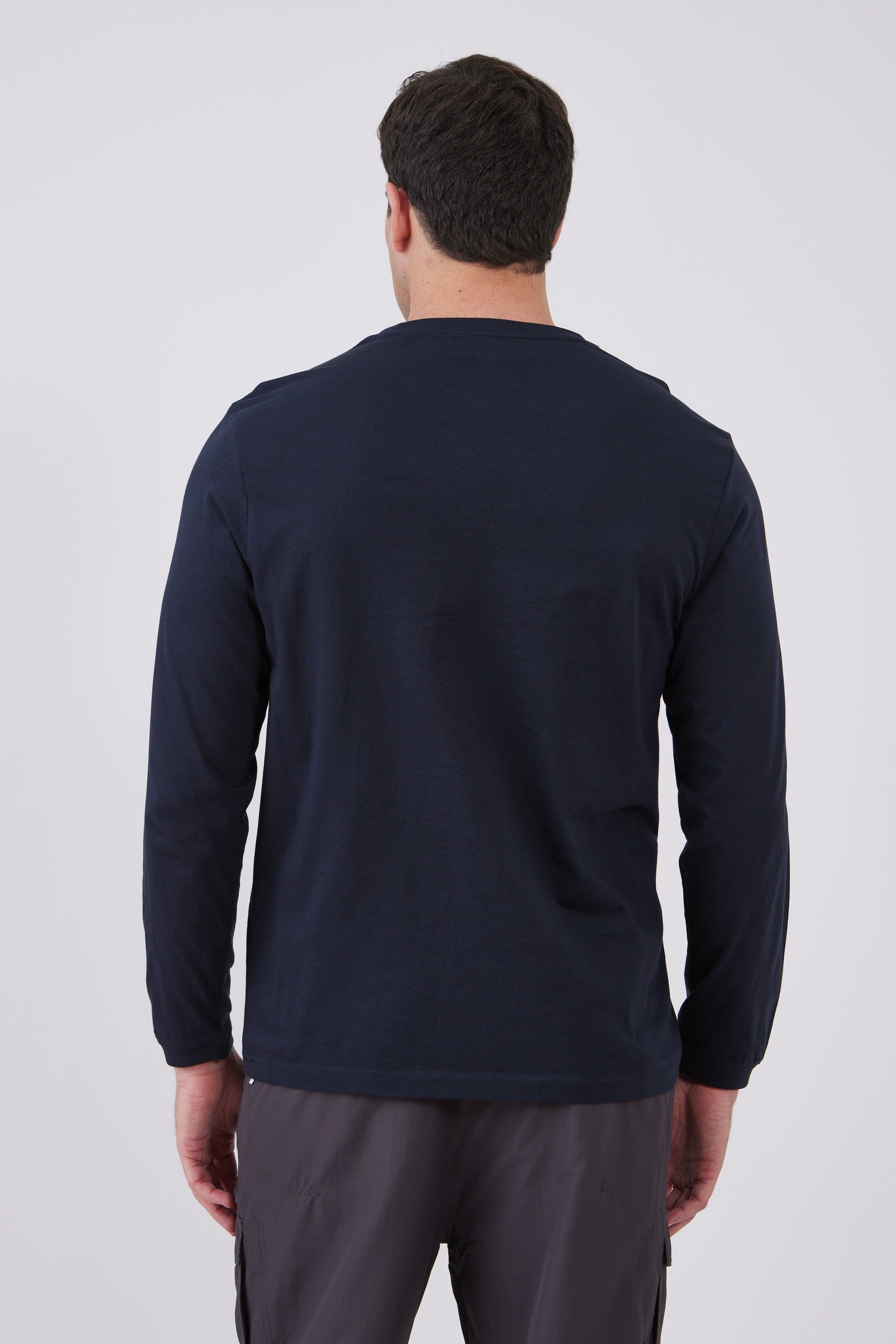 טישירט שרוול ארוך מידות גדולות - כחול כהה WORKER