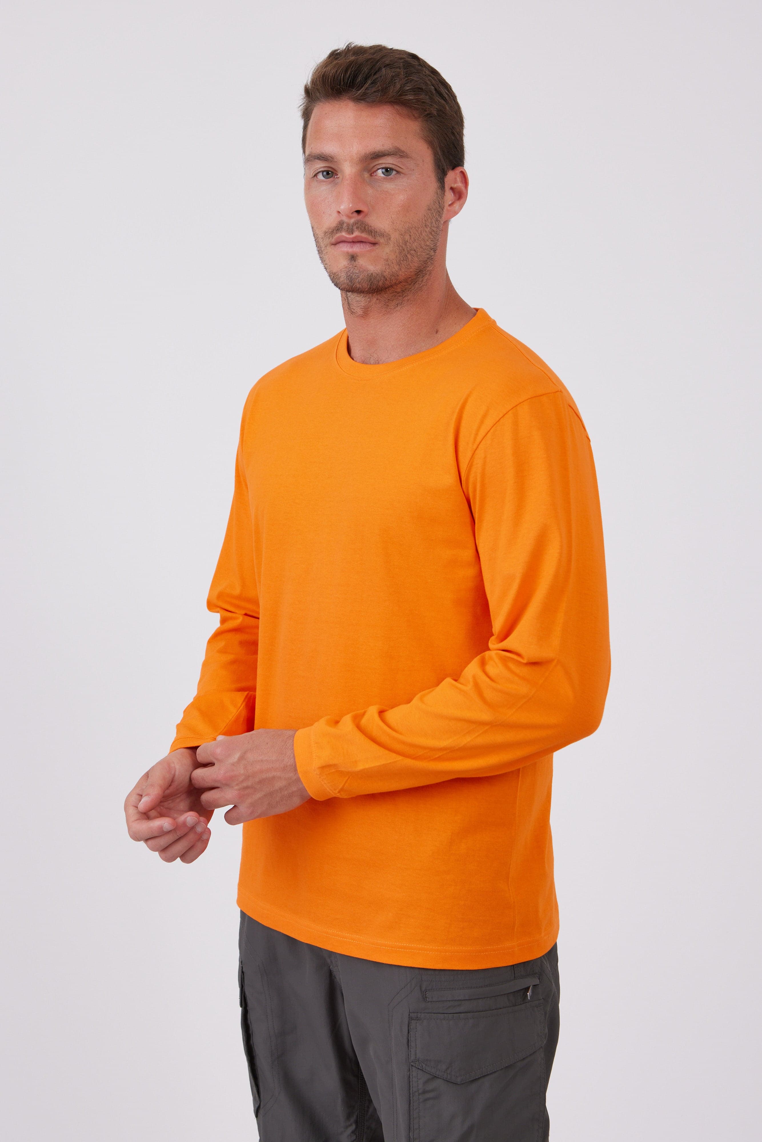 טישירט שרוול ארוך - כתום WORKER