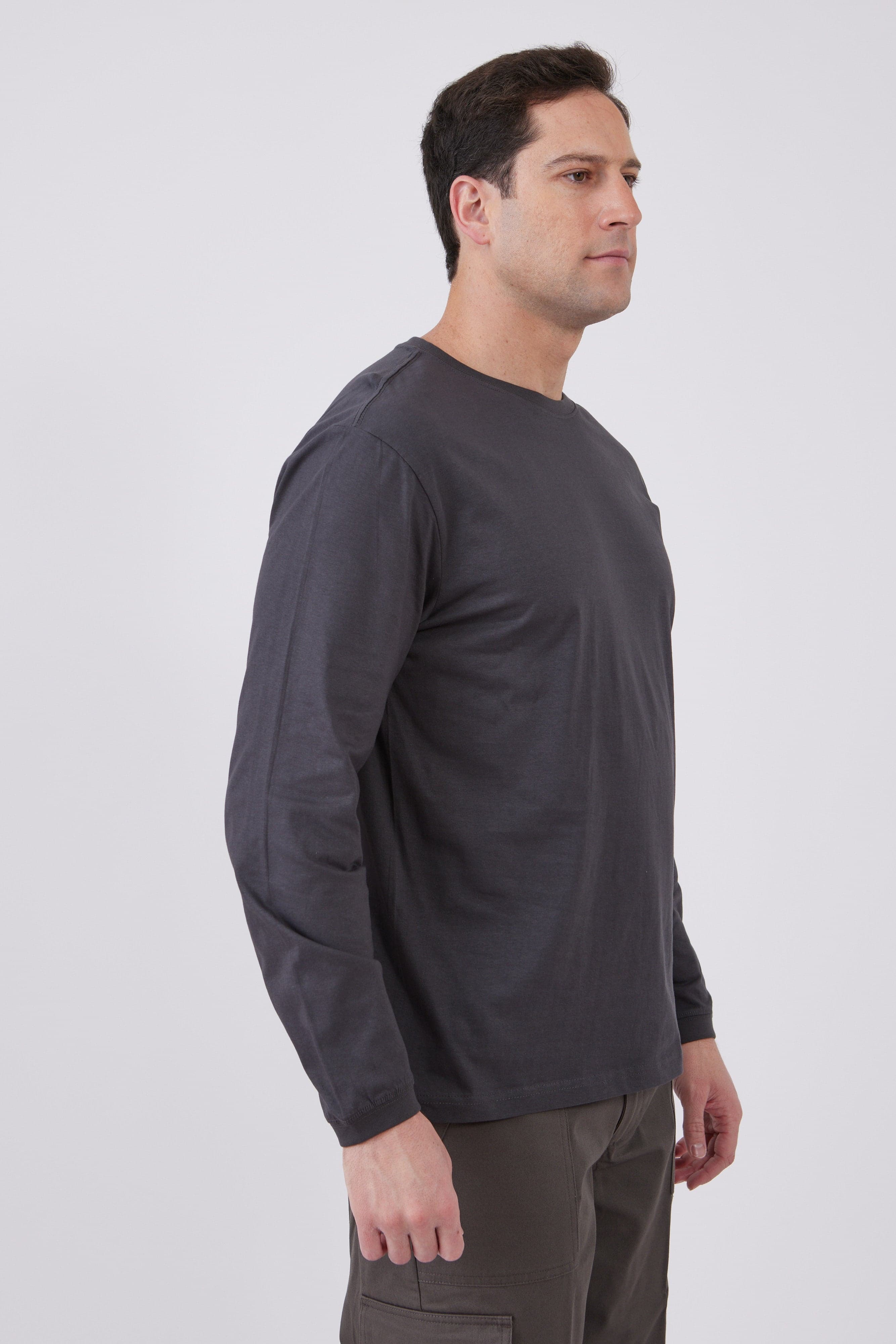 טישירט שרוול ארוך - אפור WORKER