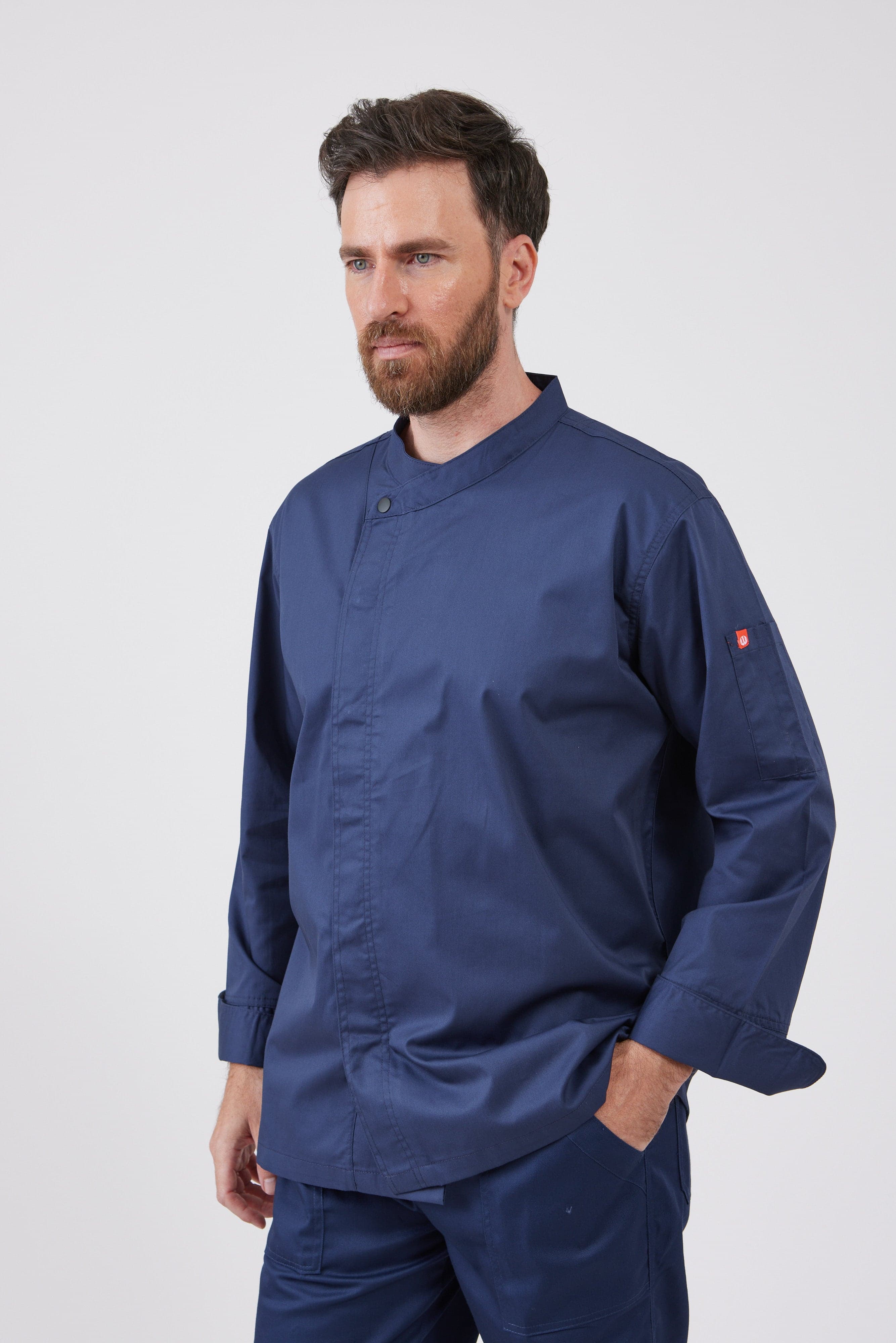 ג'קט שף דרייפיט שרוול ארוך - כחול כהה WORKER