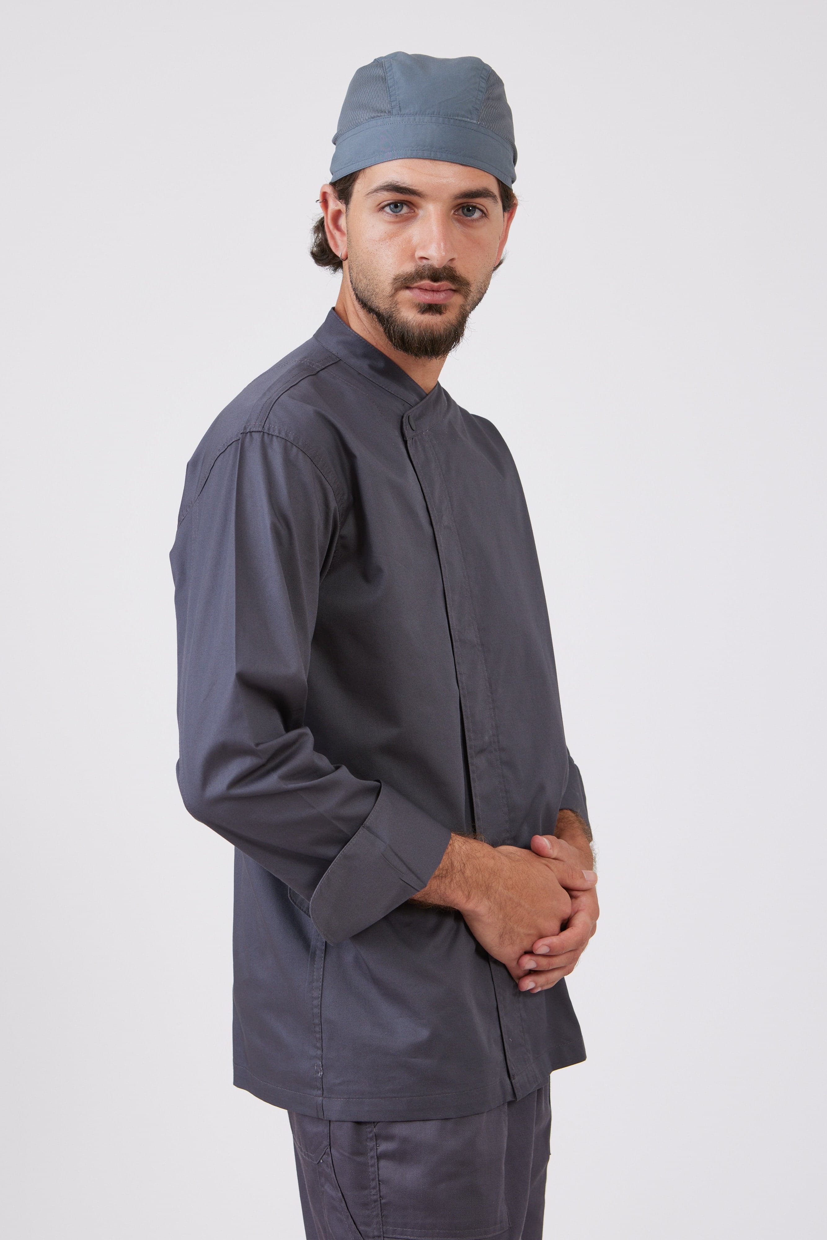 ג'קט שף דרייפיט שרוול ארוך - אפור WORKER