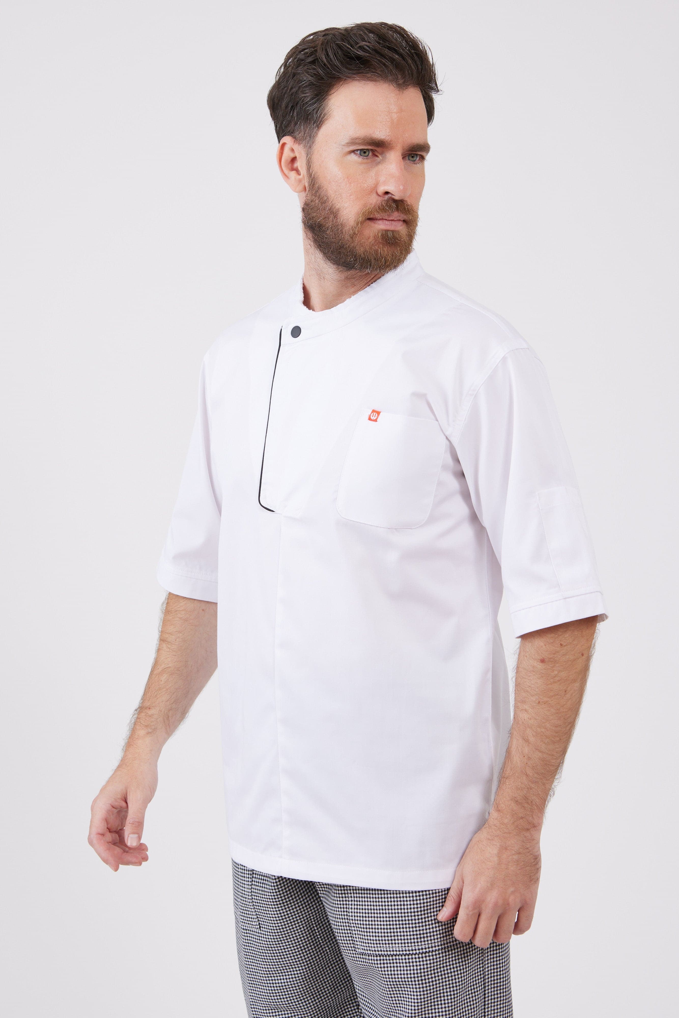 ג'קט שף טרי שרוול קצר - לבן WORKER