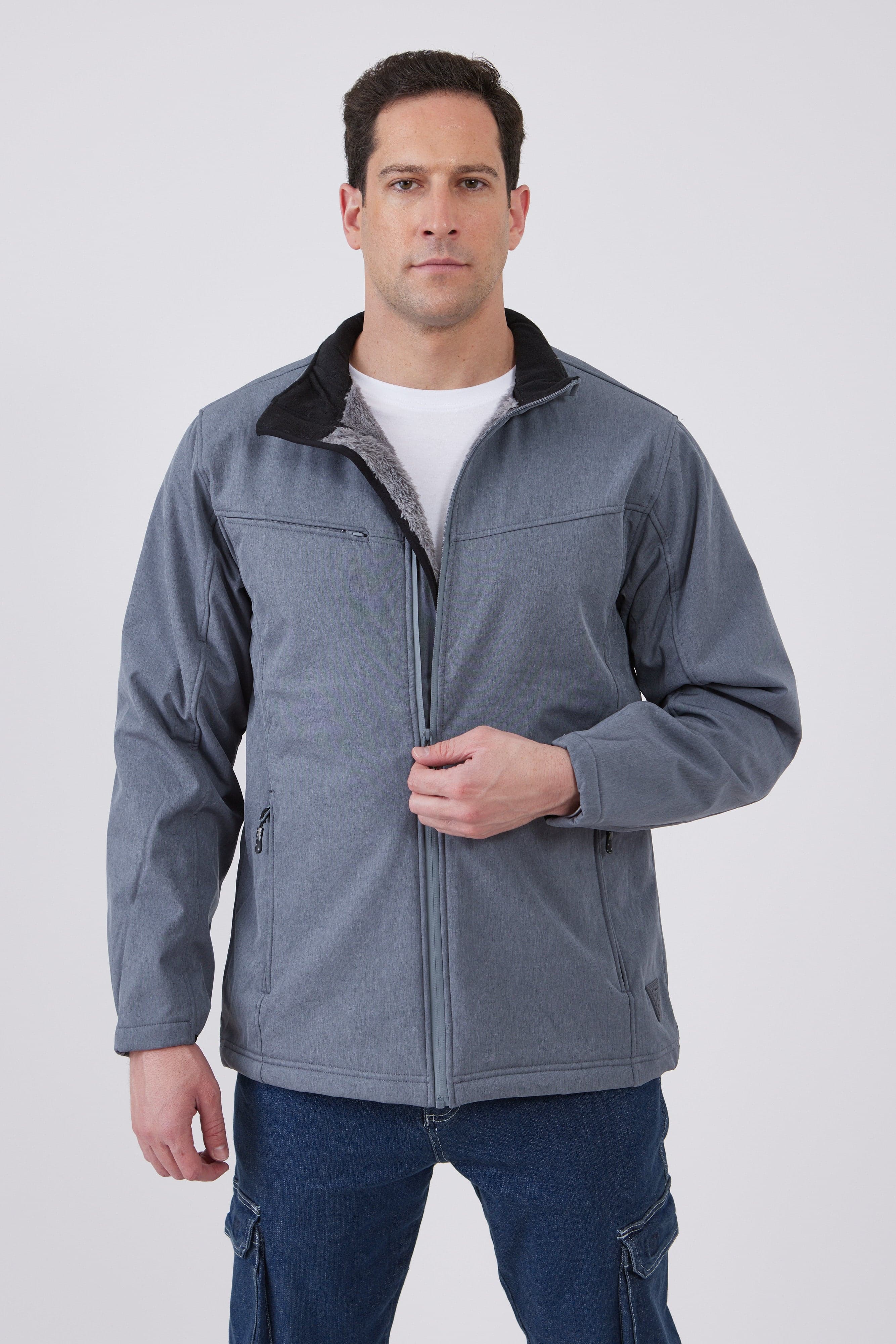 מעיל סופטשל היברידי - אפור WECAMP