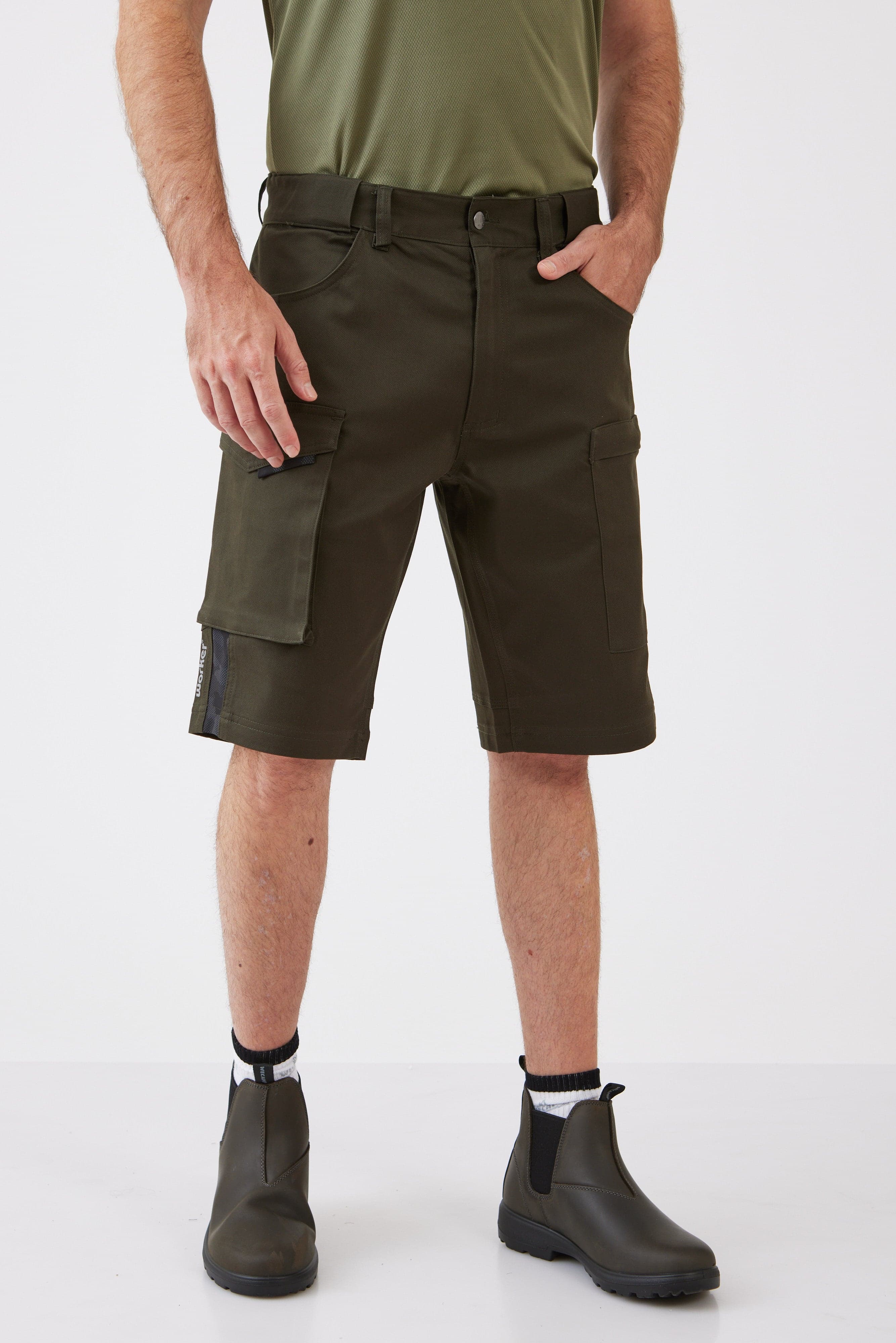 מכנסי ברמודה Stone - זית WORKER