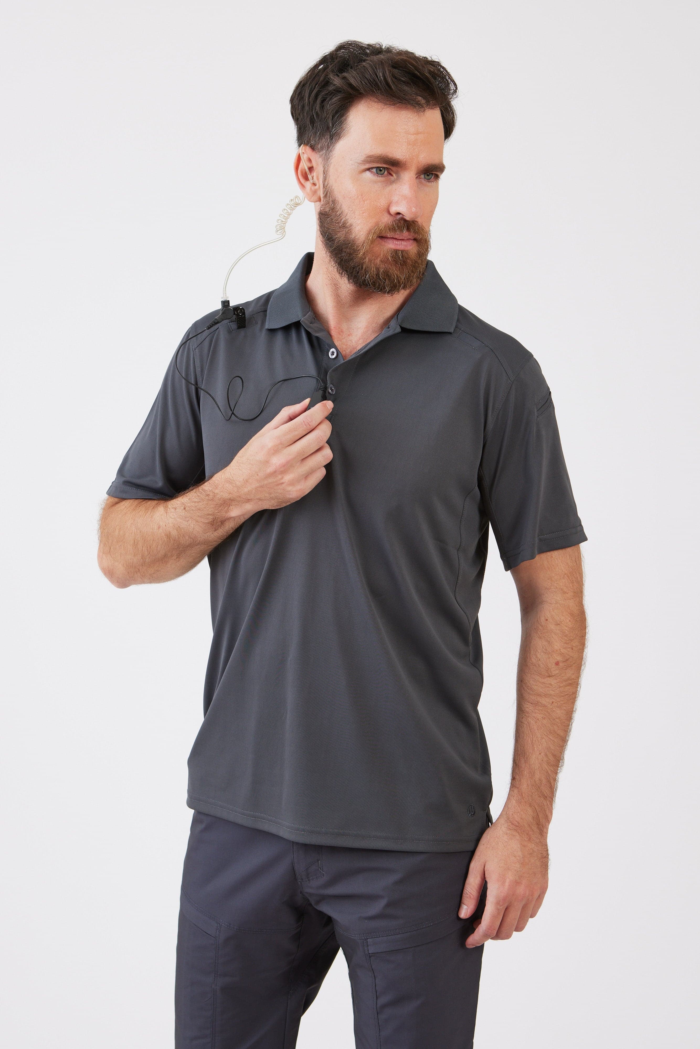 חולצת פולו טקטית - אפור WORKER