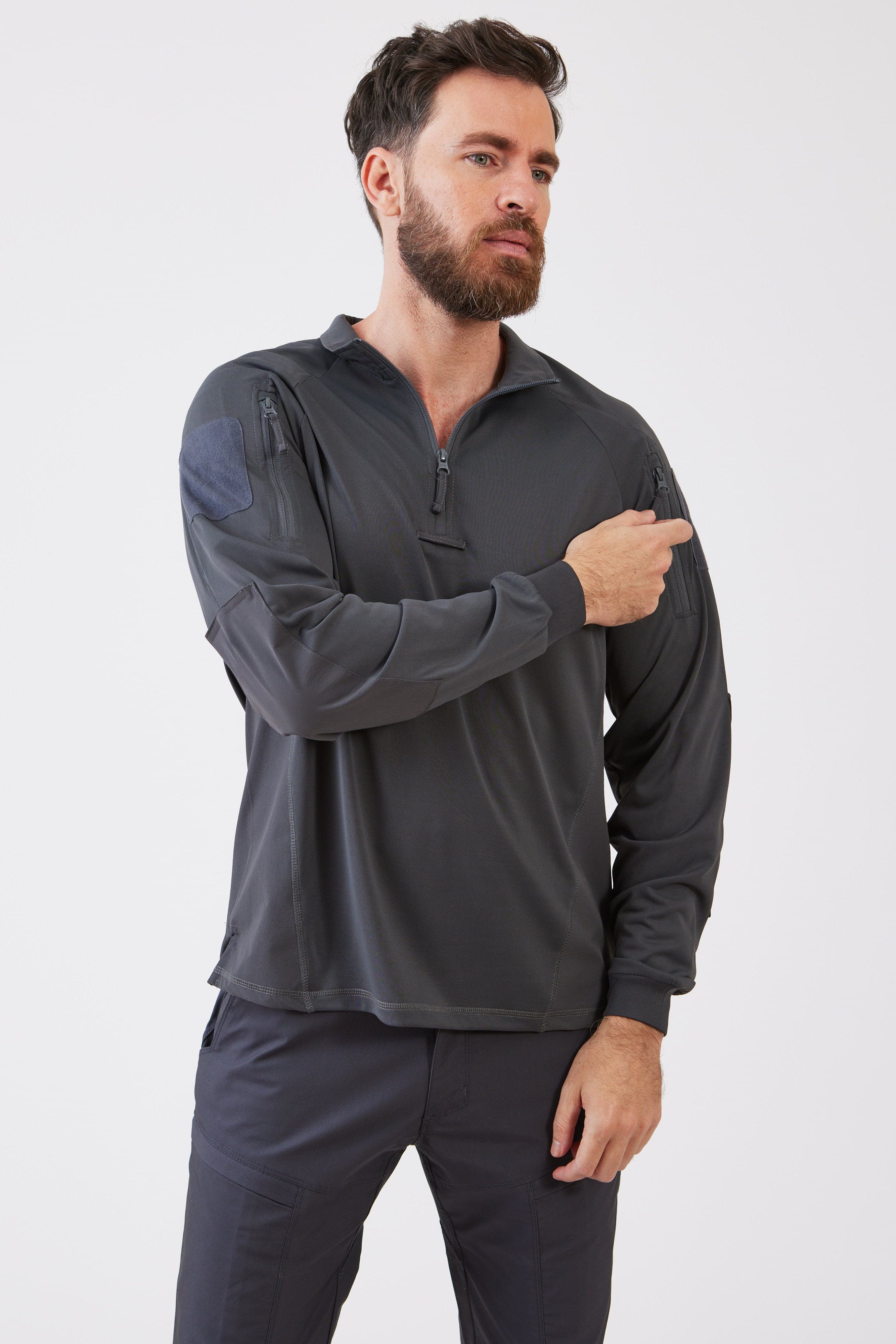 חולצה טקטית משולבת שרוול ארוך - אפור WORKER