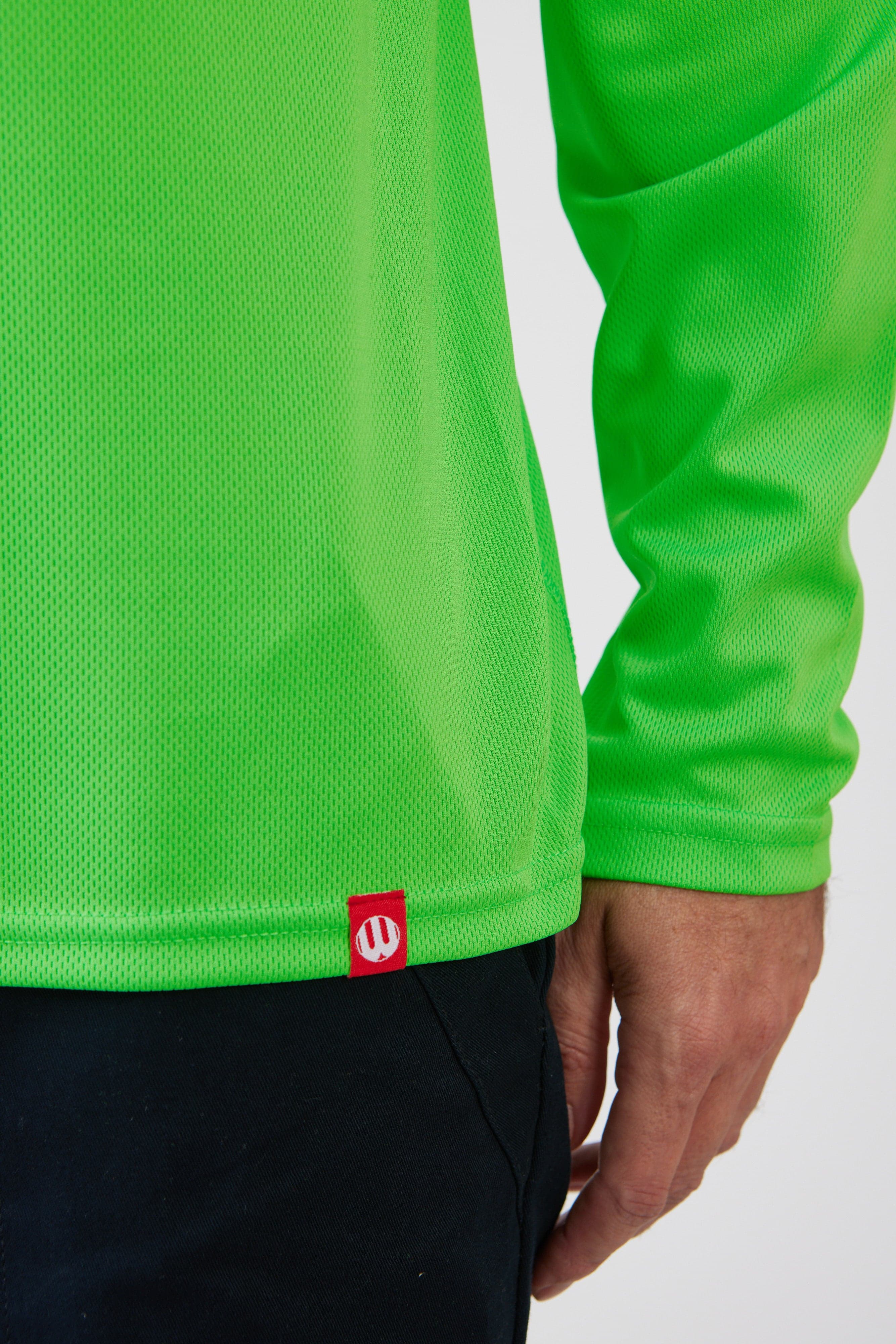 חולצת דרייפיט עם פסים זוהרים שרוול ארוך - תפוח WORKER