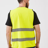 אפוד זוהר 2 פסים רוחביים 1 בשקית - צהוב
