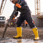 מגף בטיחות פוליאוריטן עם מגן - צהוב WORKER