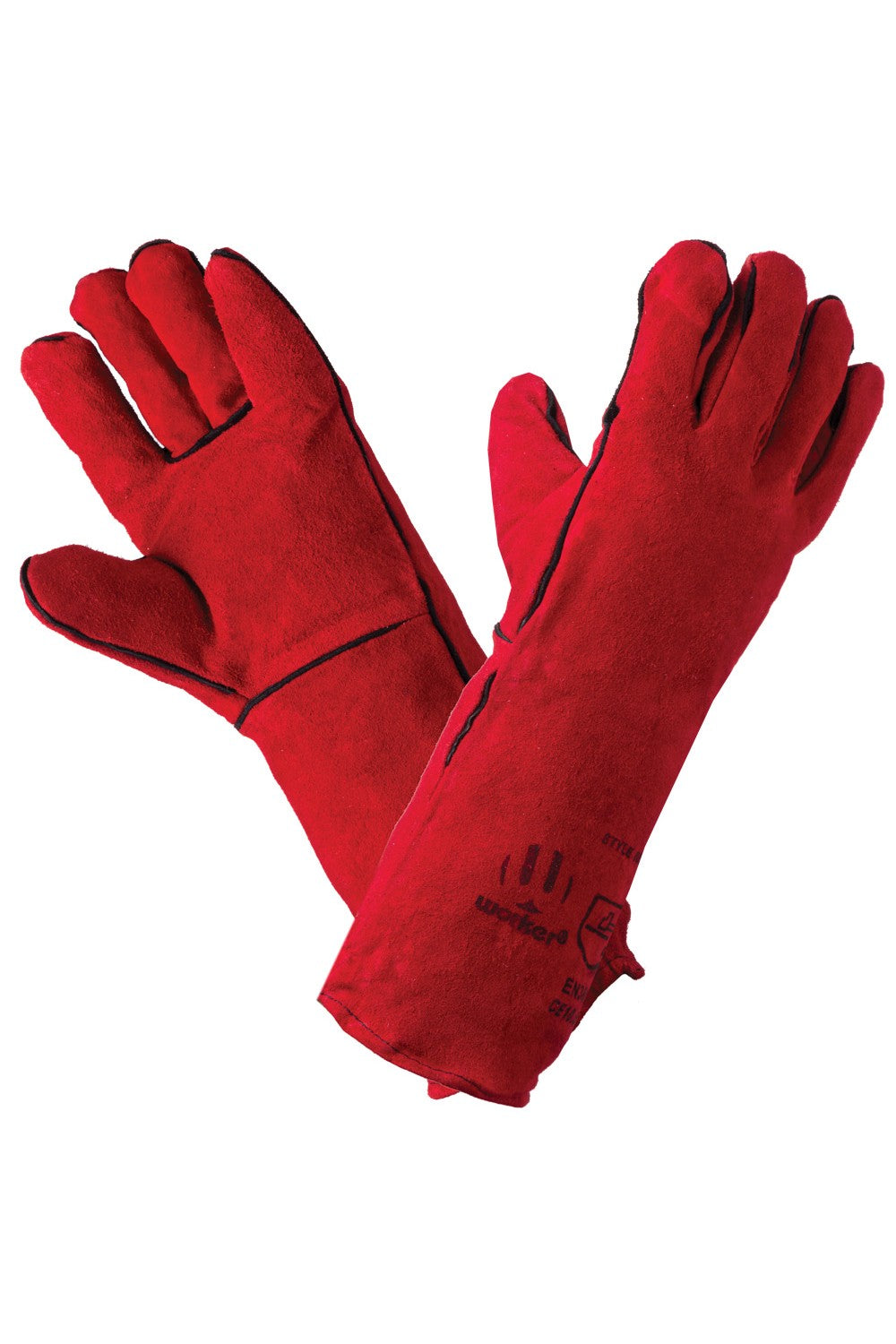 כפפות ריתוך מקצועיות - אדום WORKER