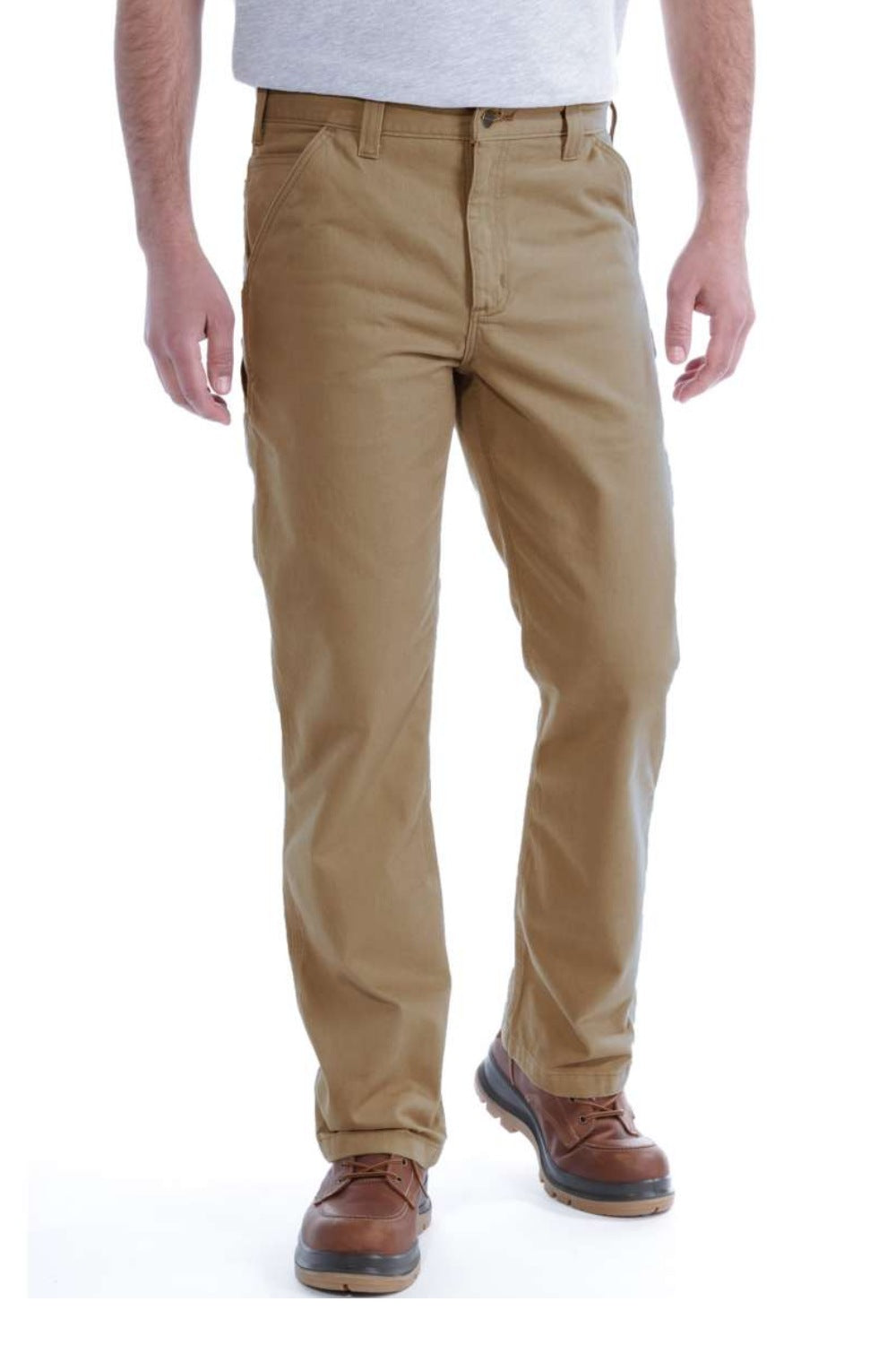 מכנסי חצי סרבל מבד טוויל - חאקי CARHARTT