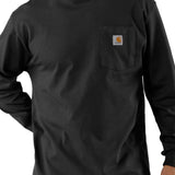 טישירט שרוול ארוך עם כיס ולוגו - שחור CARHARTT