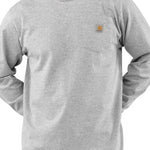 טישירט שרוול ארוך עם כיס ולוגו - אפור CARHARTT