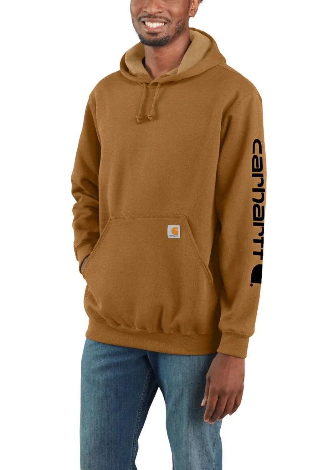 קפוצ'ון עם לוגו שרוול בגזרת Loose - חום CARHARTT