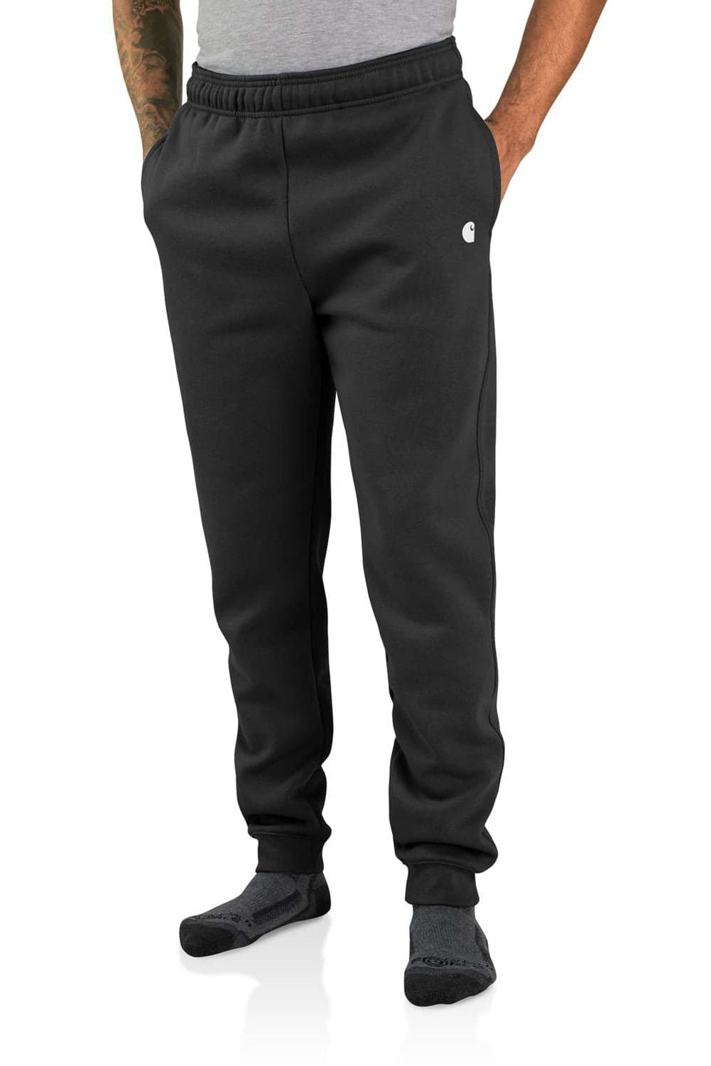מכנסי טרנינג פליס עם הדפס לוגו - שחור CARHARTT