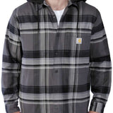 חולצת קפוצ'ון פלאנל - שחור CARHARTT