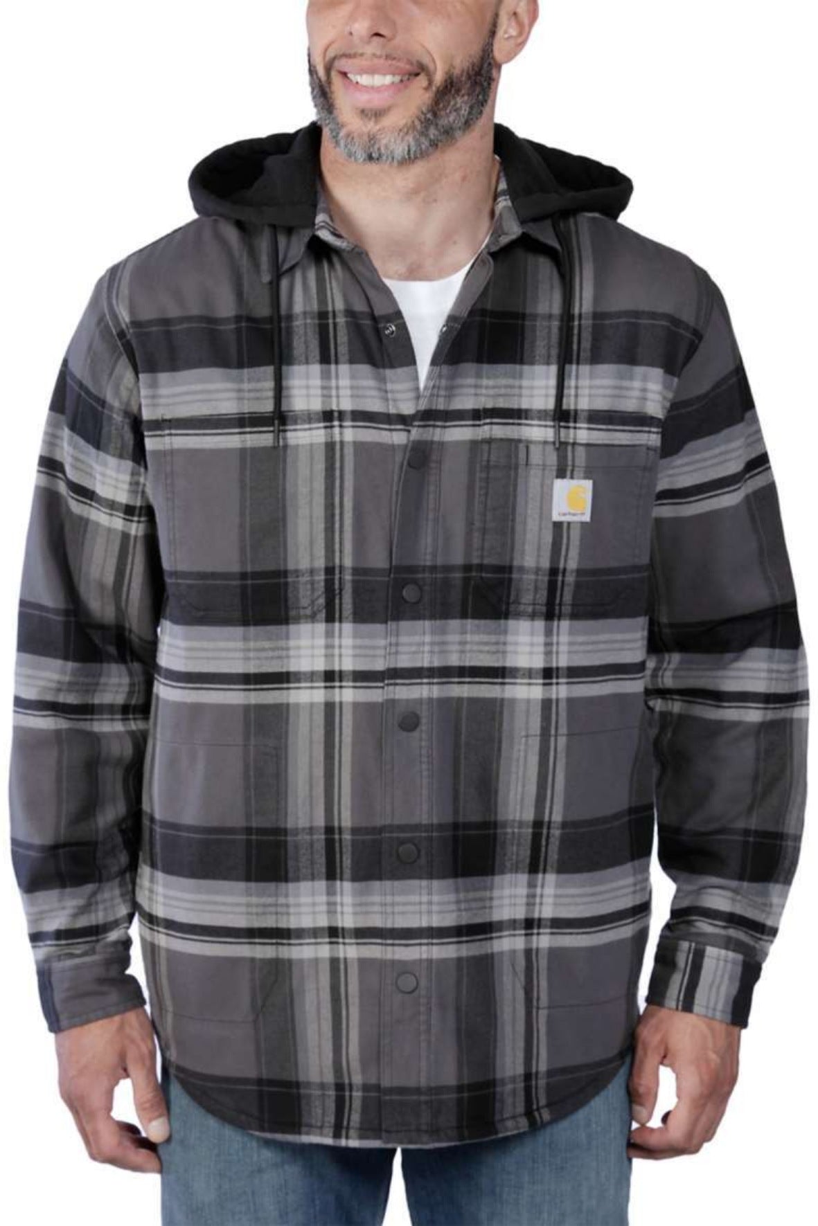 חולצת קפוצ'ון פלאנל - שחור CARHARTT