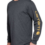 טישירט עם לוגו שרוול ארוך - אפור CARHARTT