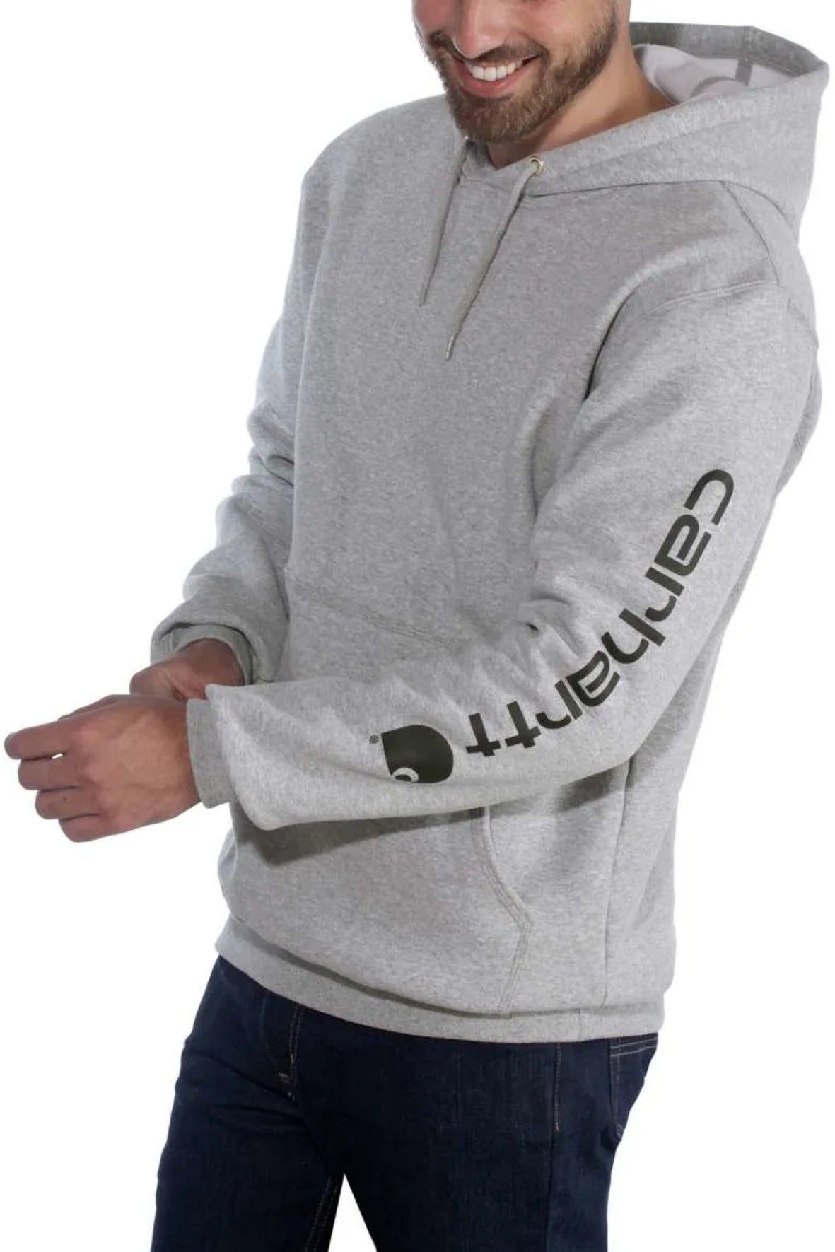 קפוצ'ון עם לוגו שרוול בגזרת Loose - אפור CARHARTT