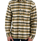 חולצת גברים משובצת פלאנל RUGGED FLEX® - צהוב CARHARTT