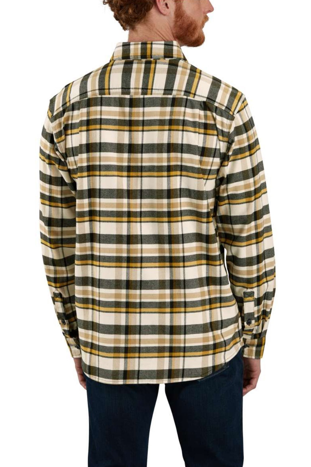 חולצת גברים משובצת פלאנל RUGGED FLEX® - צהוב CARHARTT