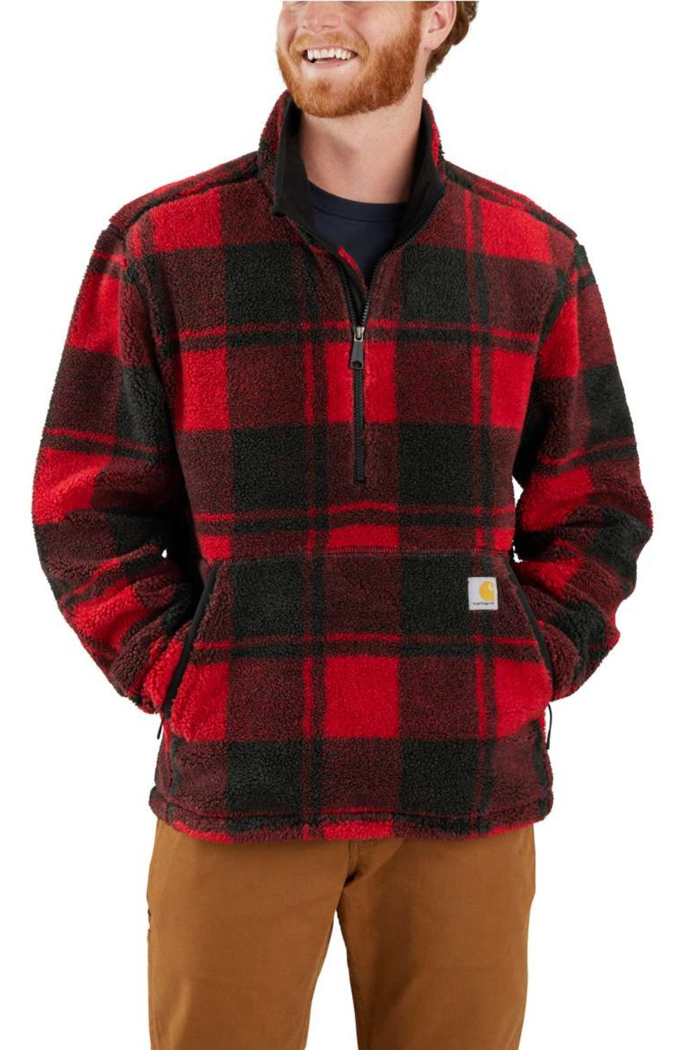 פולאובר פליס רחב - אדום משבצות CARHARTT