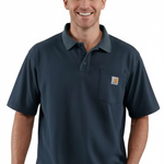 חולצת פולו עם כיס ולוגו בגזרת Loose - כחול כהה CARHARTT