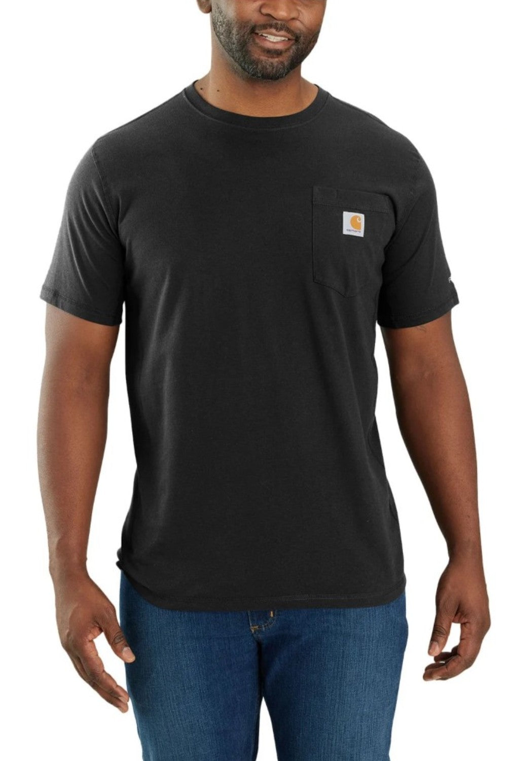 טישירט ®FORCE עם כיס ולוגו - שחור CARHARTT