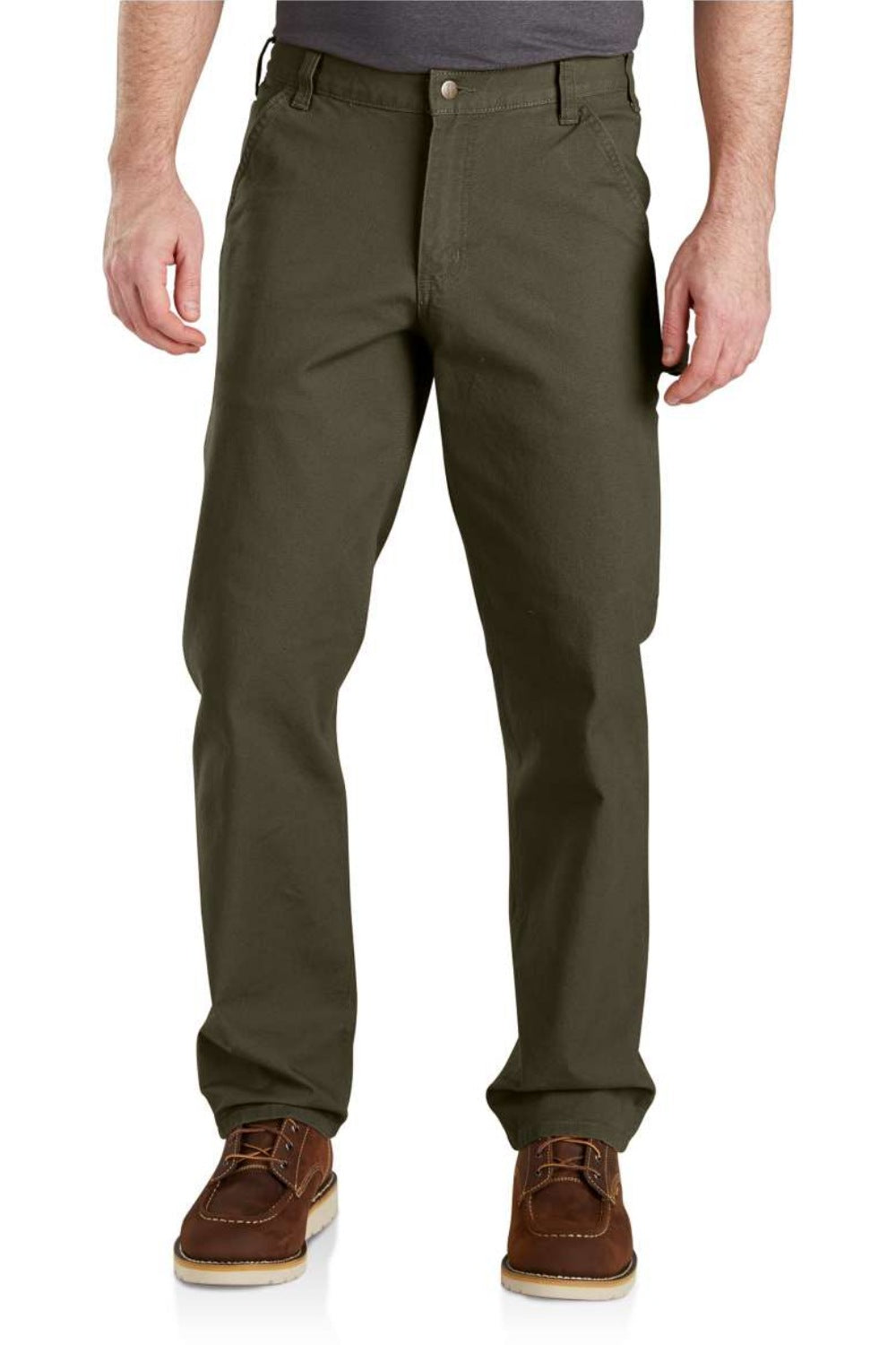 מכנסי חצי סרבל מבד דאק - זית CARHARTT