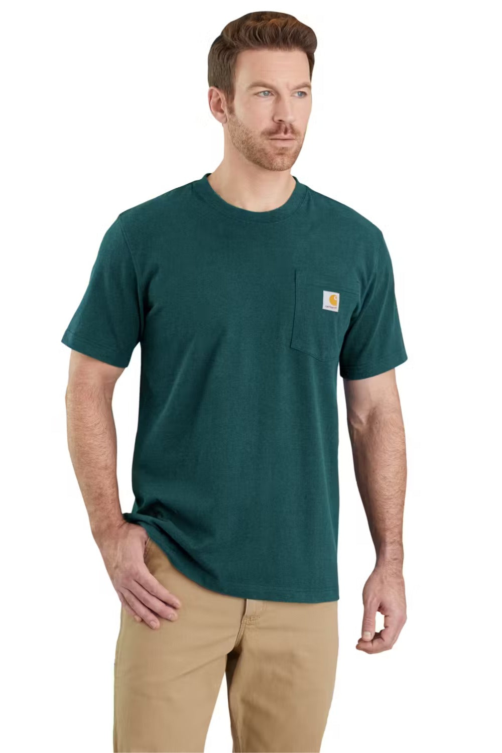 טישירט עם כיס ולוגו - ירוק CARHARTT