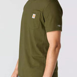 טישירט ®FORCE עם כיס ולוגו - ירוק CARHARTT