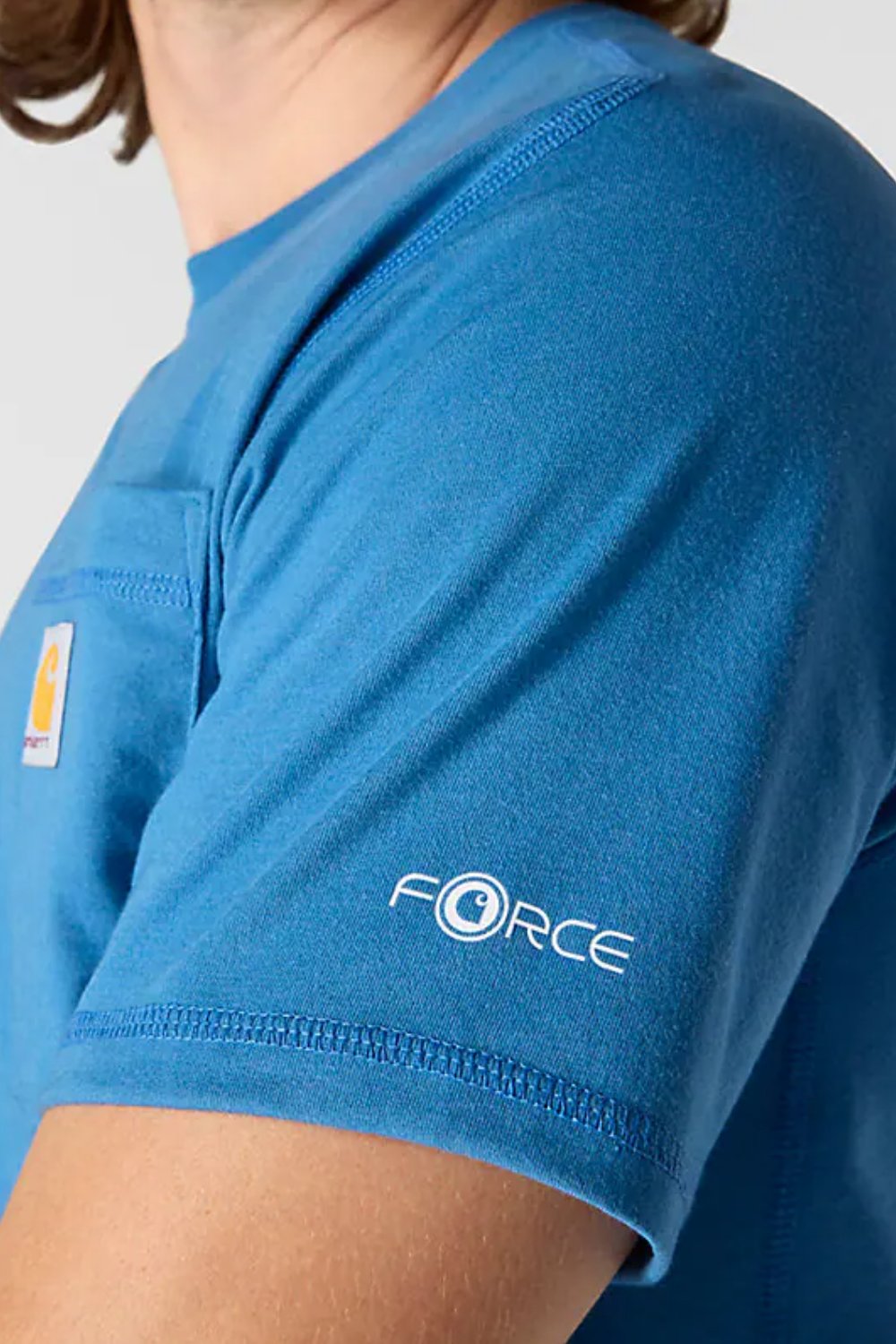 טישירט ®FORCE עם כיס ולוגו - כחול CARHARTT