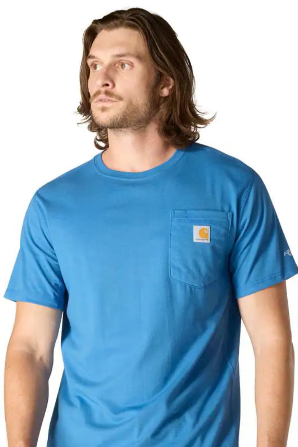 טישירט ®FORCE עם כיס ולוגו - כחול CARHARTT