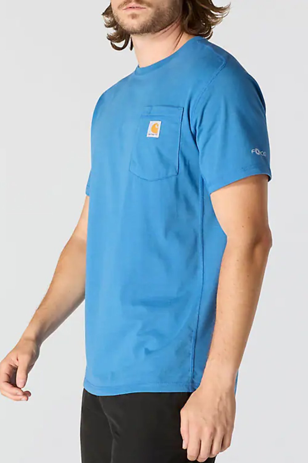 טישירט ®FORCE עם כיס ולוגו - כחול CARHARTT