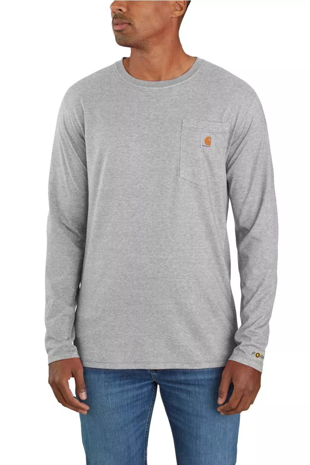 טישירט שרוול ארוך עם כיס FORCE - אפור CARHARTT