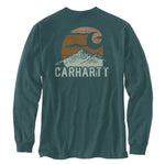 טישירט שרוול ארוך עם כיס ולוגו - ירוק CARHARTT