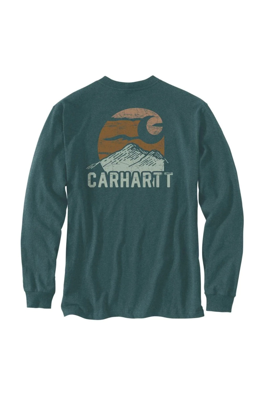 טישירט שרוול ארוך עם כיס ולוגו - ירוק CARHARTT