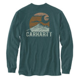 טישירט שרוול ארוך עם כיס ולוגו - ירוק CARHARTT