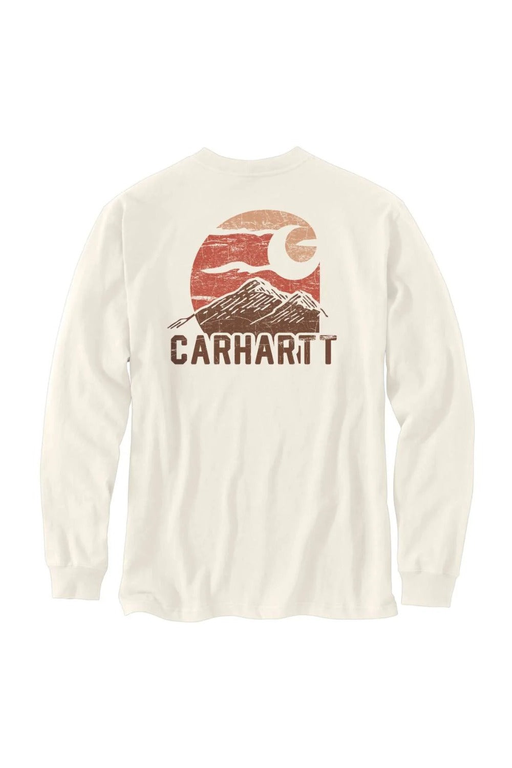 טישירט שרוול ארוך עם כיס ולוגו - שמנת CARHARTT