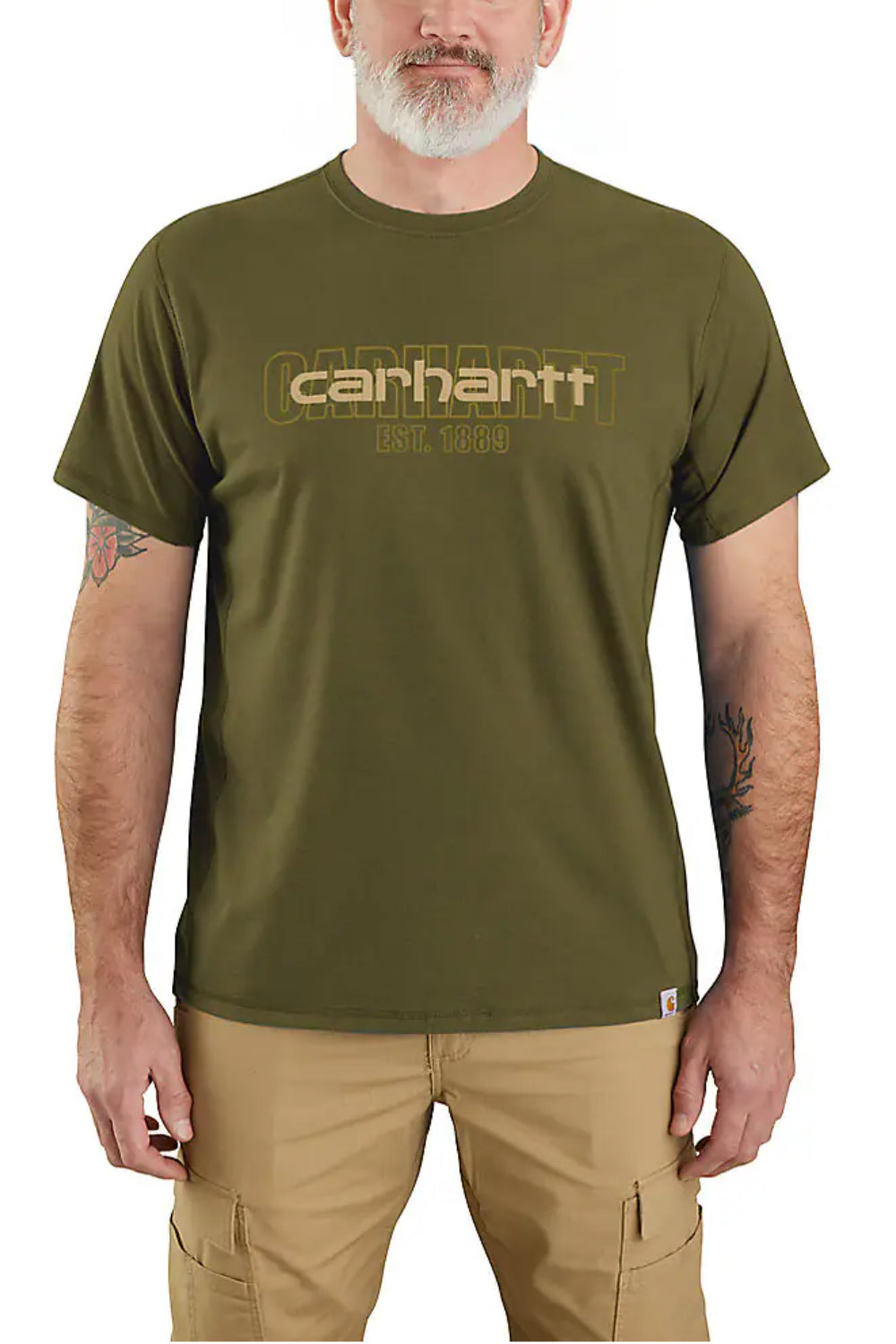 טישירט FORCE® עם לוגו קדמי - ירוק CARHARTT